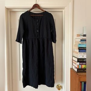 Pyne & Smith Black Linen Dress